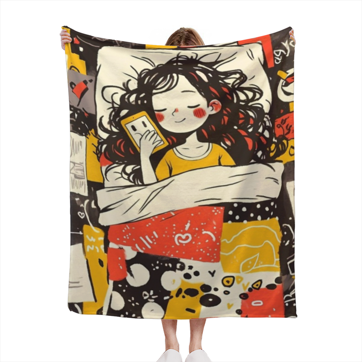 Colorful Modern Throw Blanket ¨C Abstract Decorative Printed Cozy Home Blanket