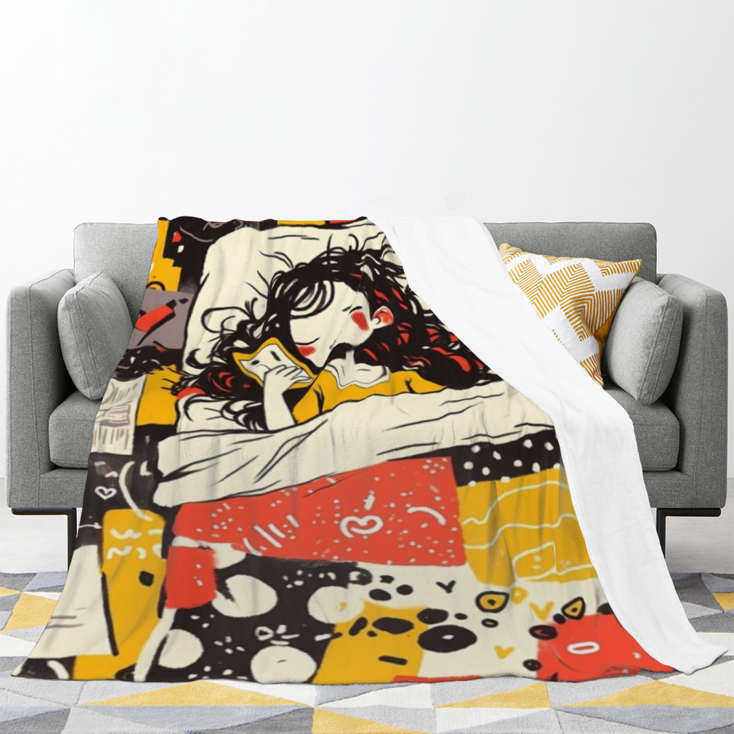 Colorful Modern Throw Blanket ¨C Abstract Decorative Printed Cozy Home Blanket