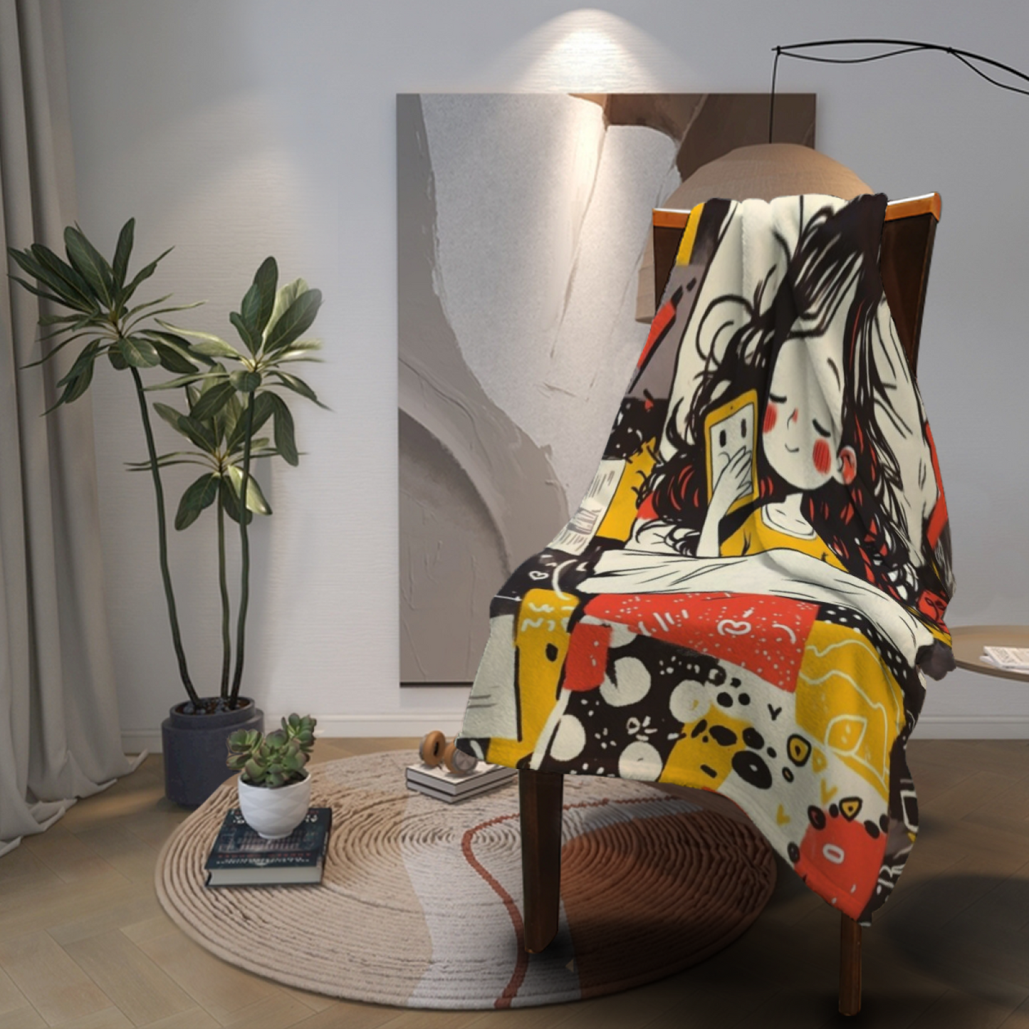 Colorful Modern Throw Blanket ¨C Abstract Decorative Printed Cozy Home Blanket