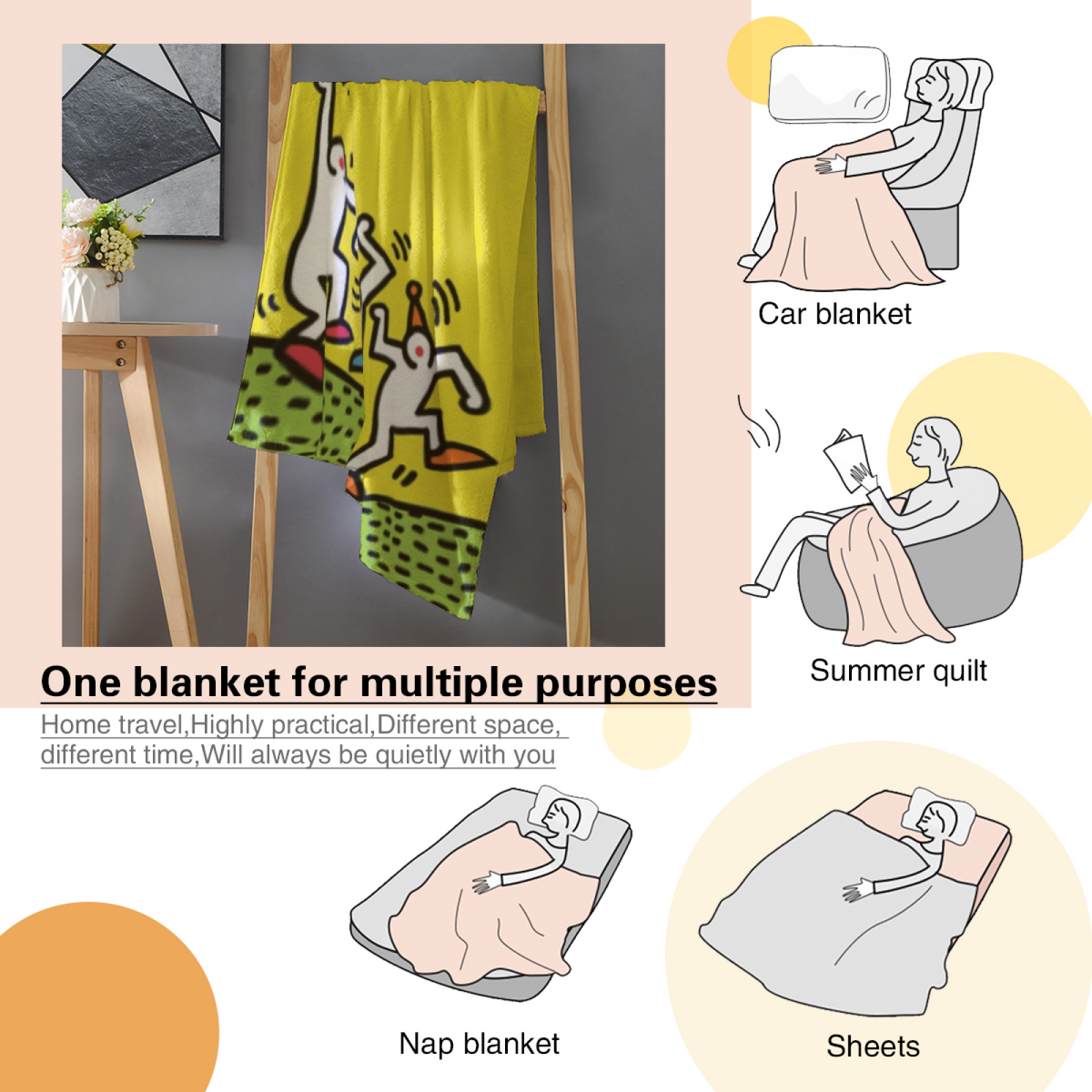 Flannel Throw Blanket with Cinnamon Daydream Cozy Cottage Artwork