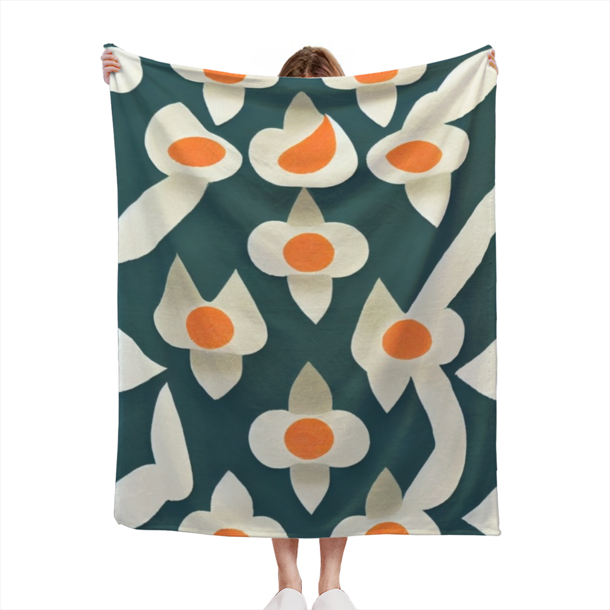 Pastel Multicolor Whimsical Decor All-Season Flannel Blanket ¨C Orchard Meadow Edition