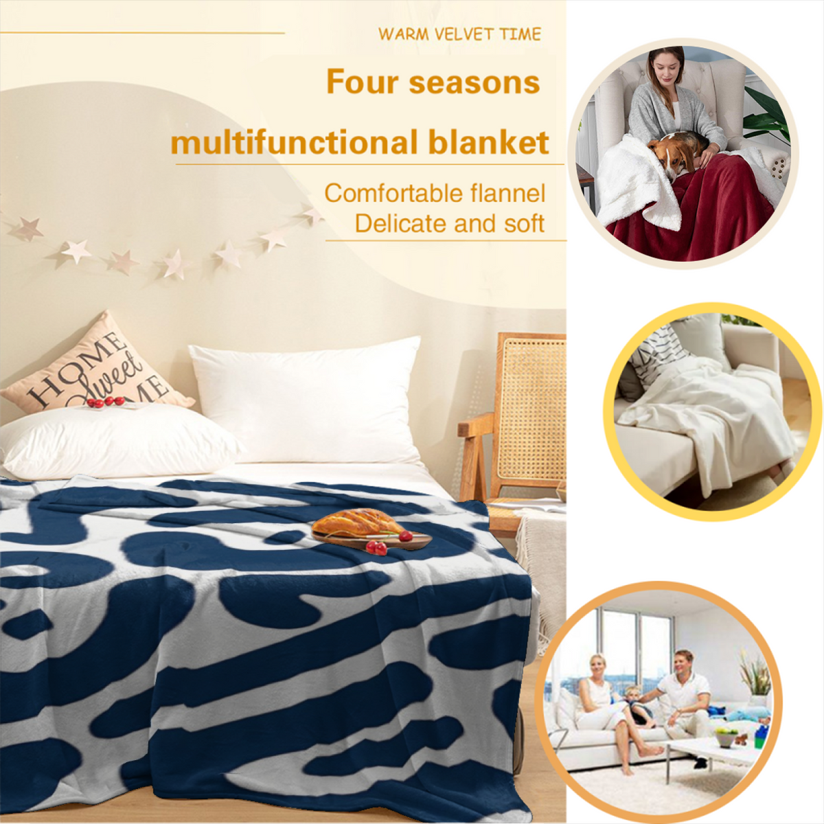 Radiant & Orchard Playful Graphic Plush Flannel Throw