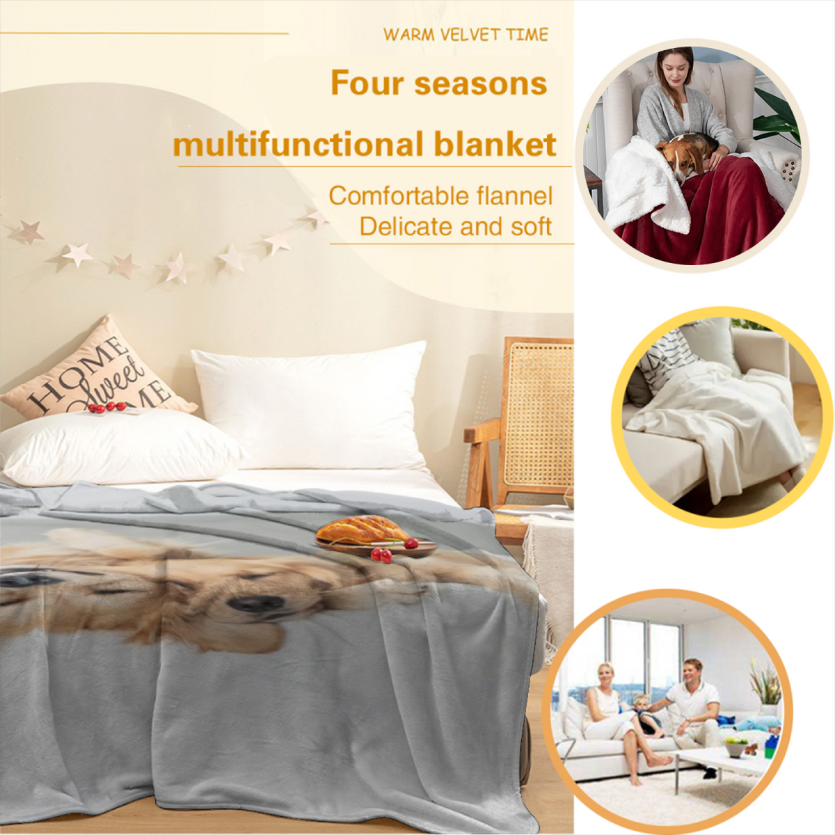 Earthy Neutral Radiant Harbor Soft Flannel Blanket ¨C Contemporary Pattern