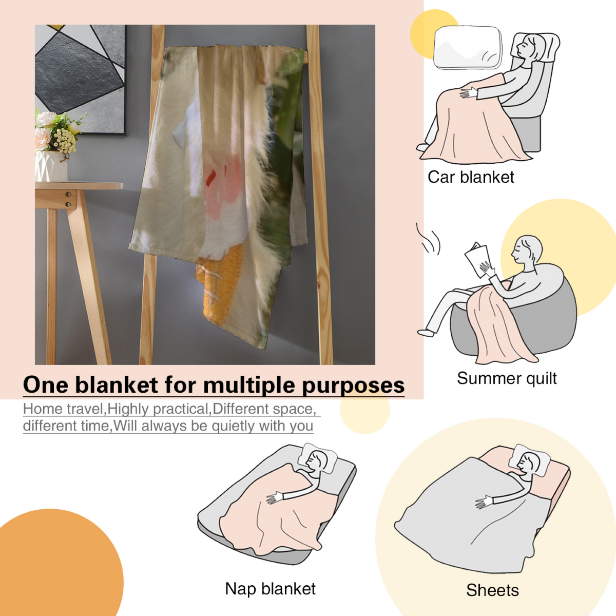 Dewdrop Arbor Lightweight Flannel Throw in Dusty Lilac
