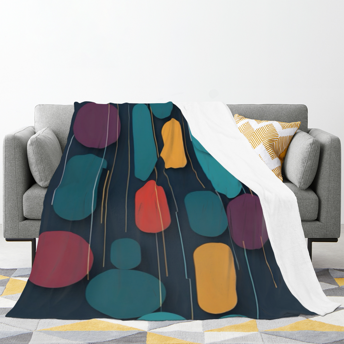 Earthy Neutral Celestial Valley Lightweight Flannel Throw ¨C Contemporary Pattern