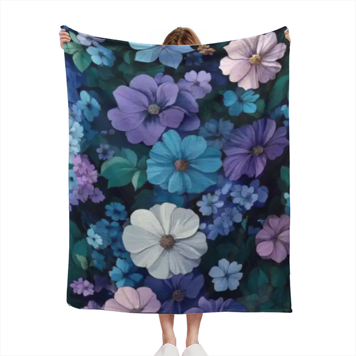 Decorative Flannel Blanket with Coastal Atlas Cozy Cottage Artwork