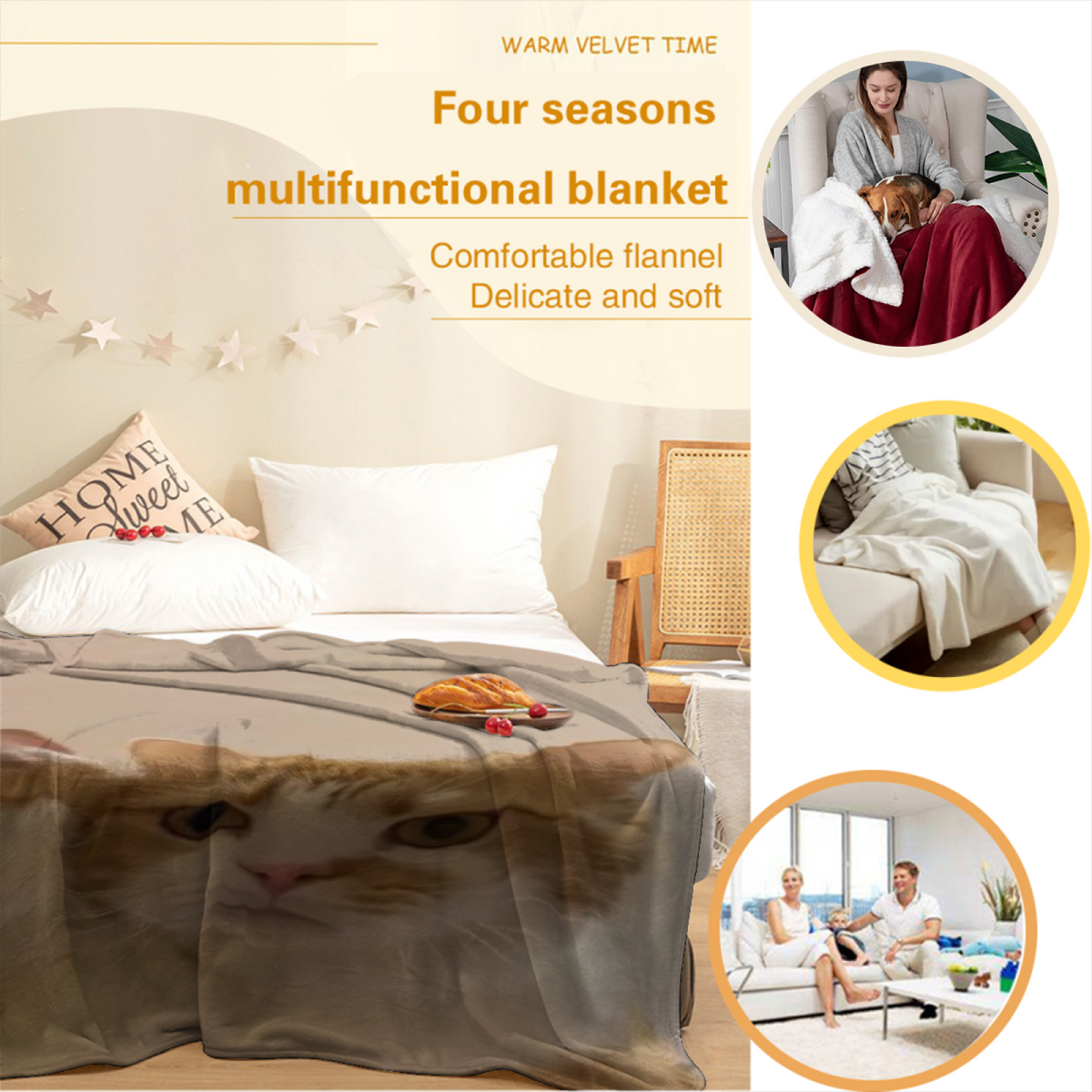 Soft Minimalist Plush Flannel Throw ¨C Wildwood Atlas Collection