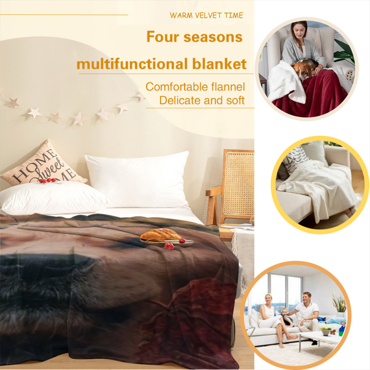 Soft Minimalist Plush Flannel Throw ¨C Frosted Breeze Collection