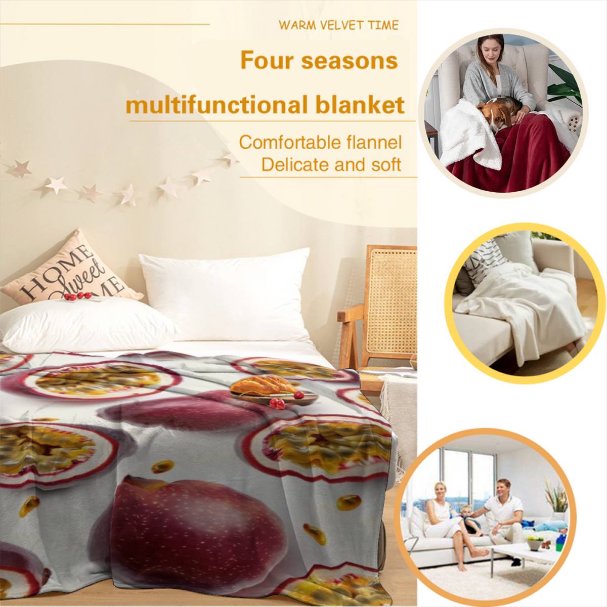 Frosted Whisper Home Accent Lightweight Flannel Throw ¨C Pastel Multicolor