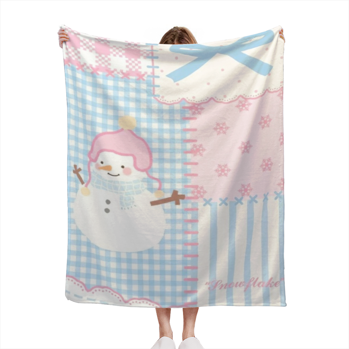Coral Kaleidoscope Ivory Playful All-Season Flannel Blanket