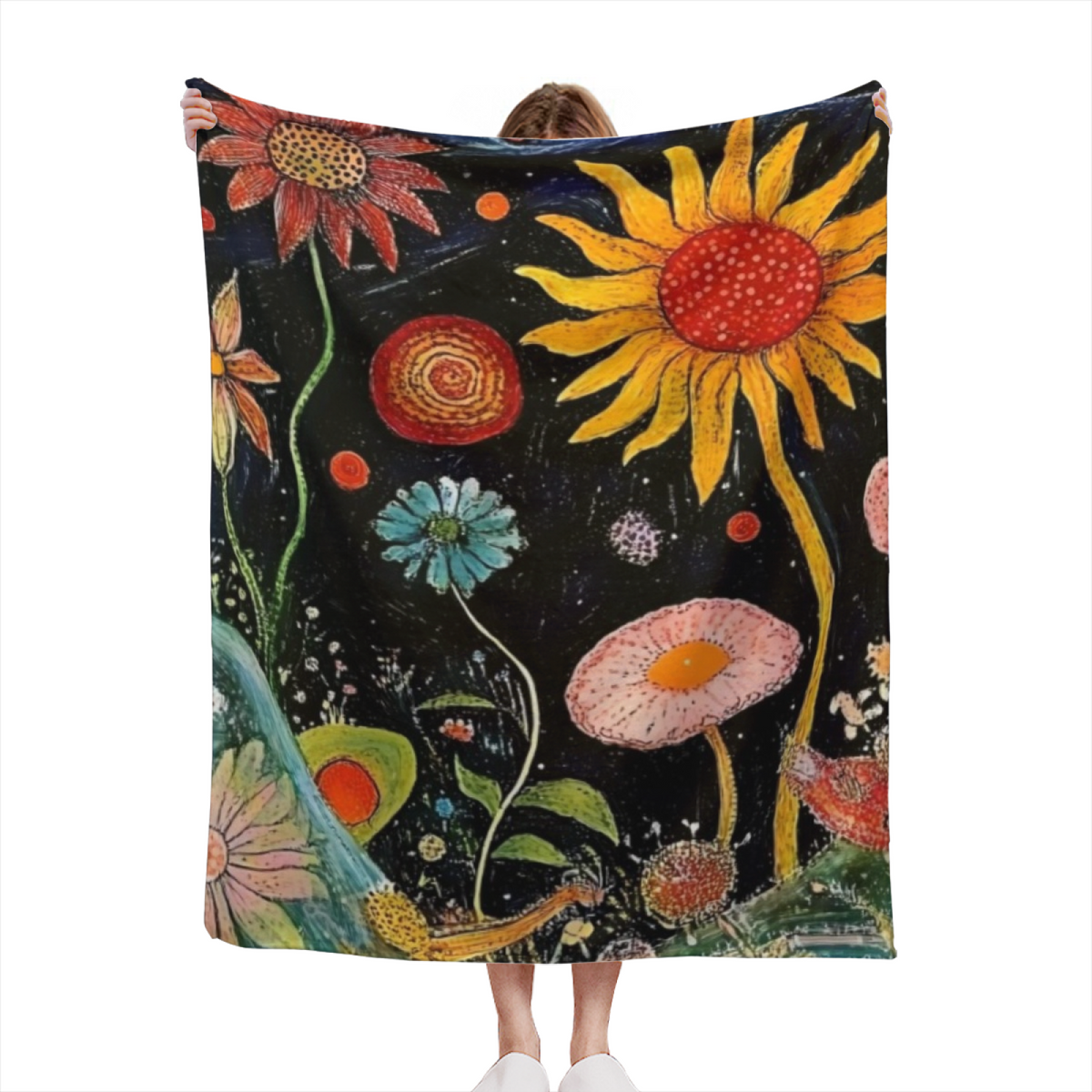 Saffron Muse Cozy Pattern Flannel Throw Blanket