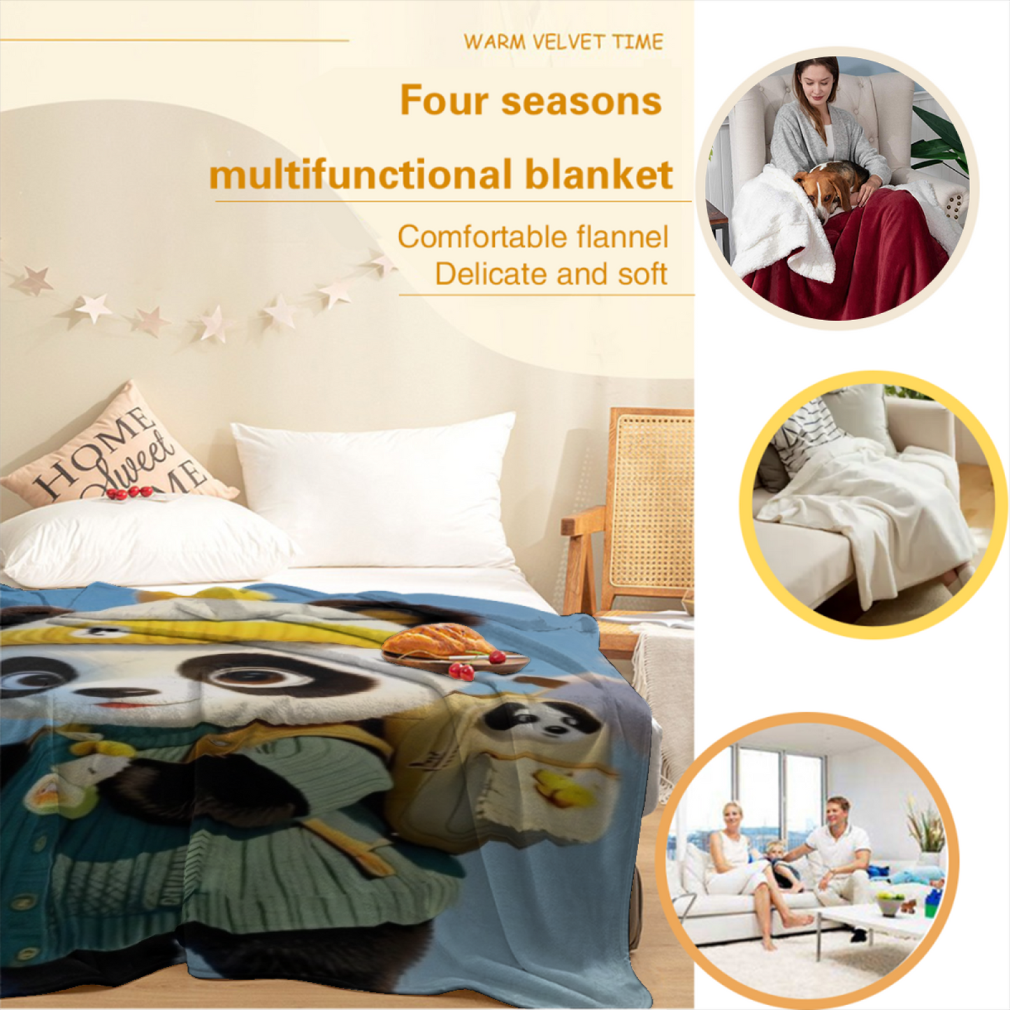 Contemporary Graphic Throw Blanket ¨C Stylish Colorful Abstract Design