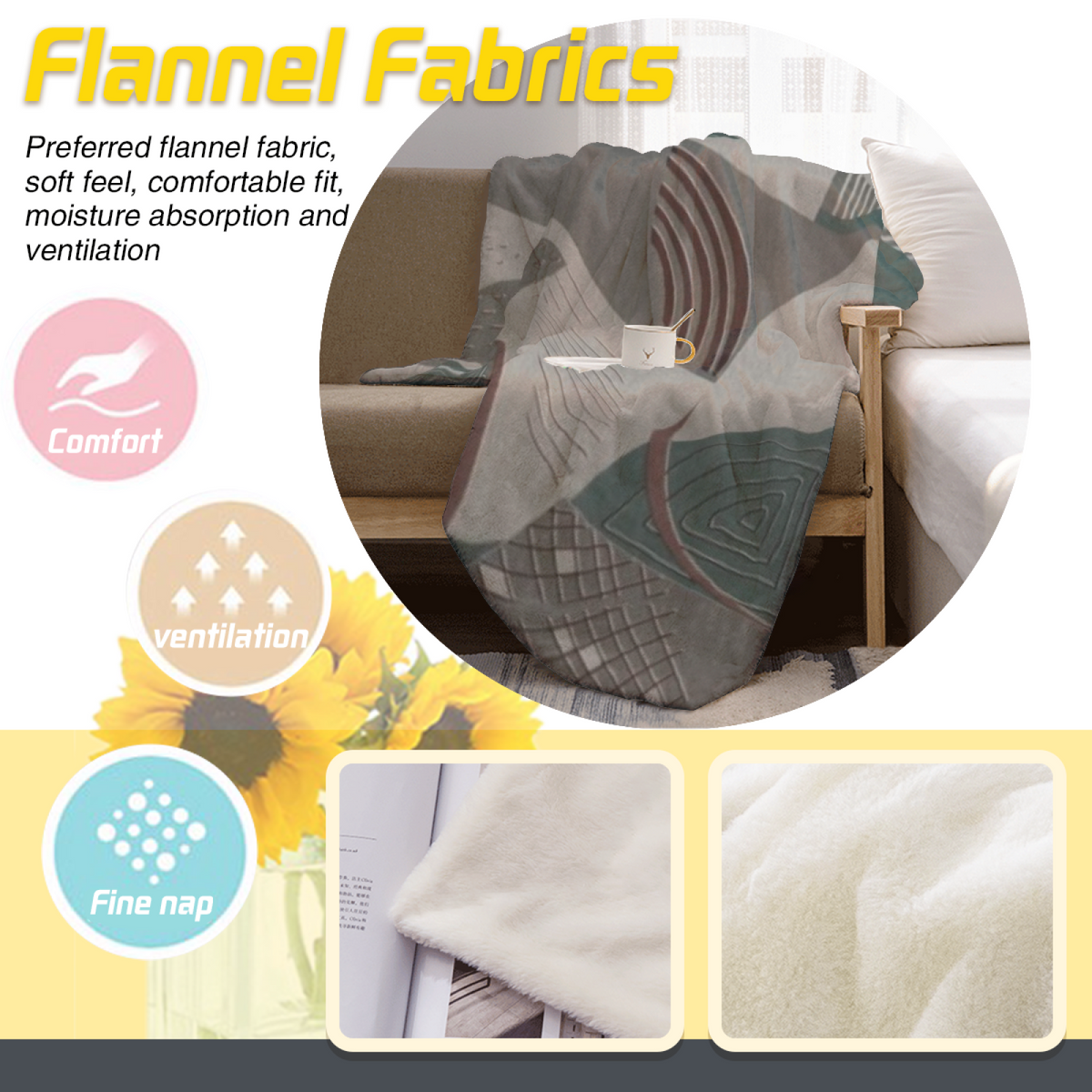 Alpine & Thicket Playful Graphic Plush Flannel Throw