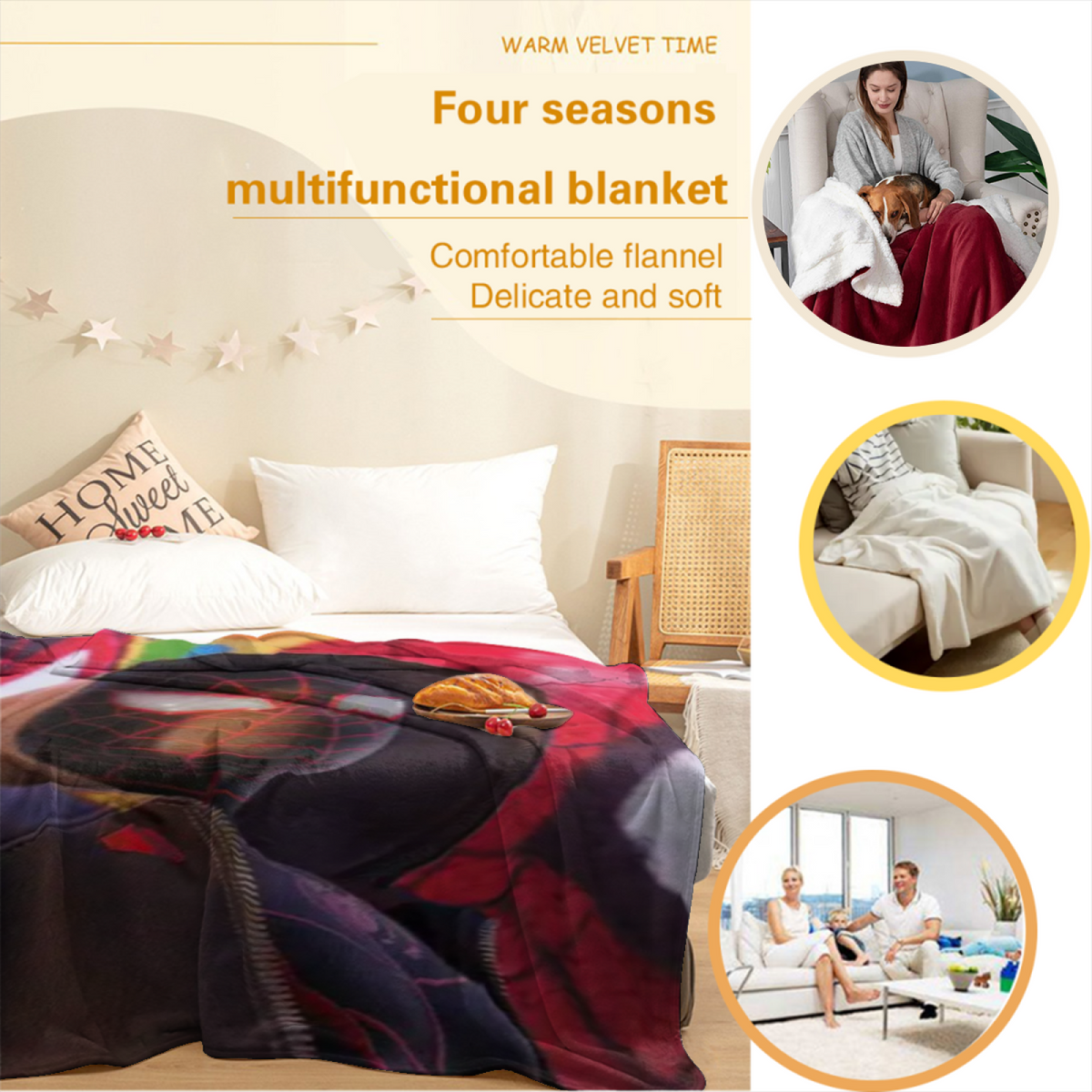 Soft Minimalist All-Season Flannel Blanket ¨C Copper Grove Collection
