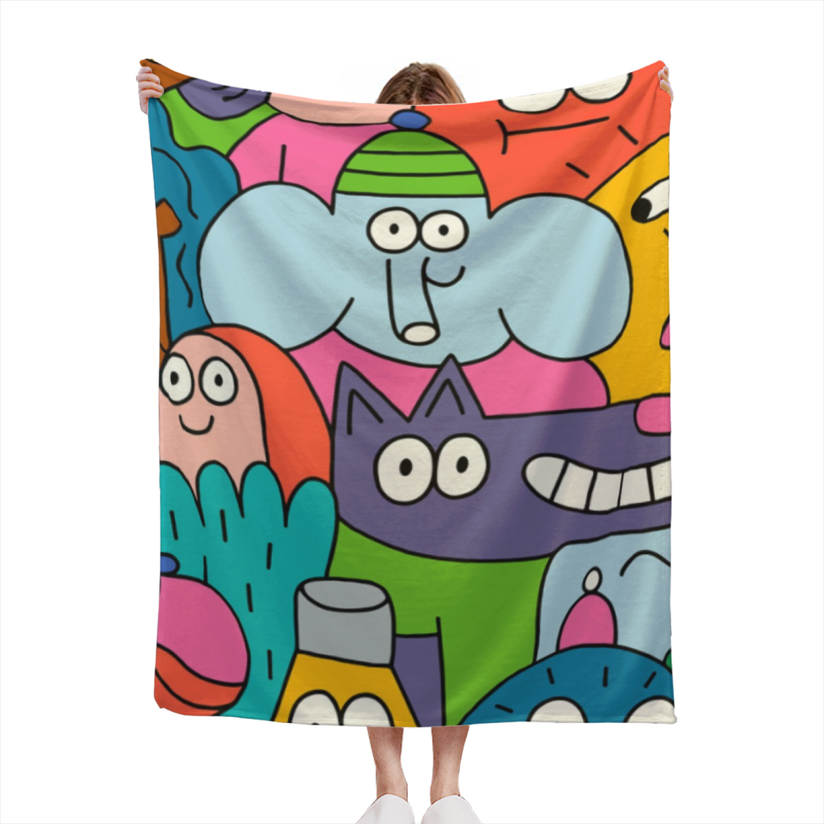 Pastel Multicolor Whimsical Decor All-Season Flannel Blanket ¨C Festival Arbor Edition