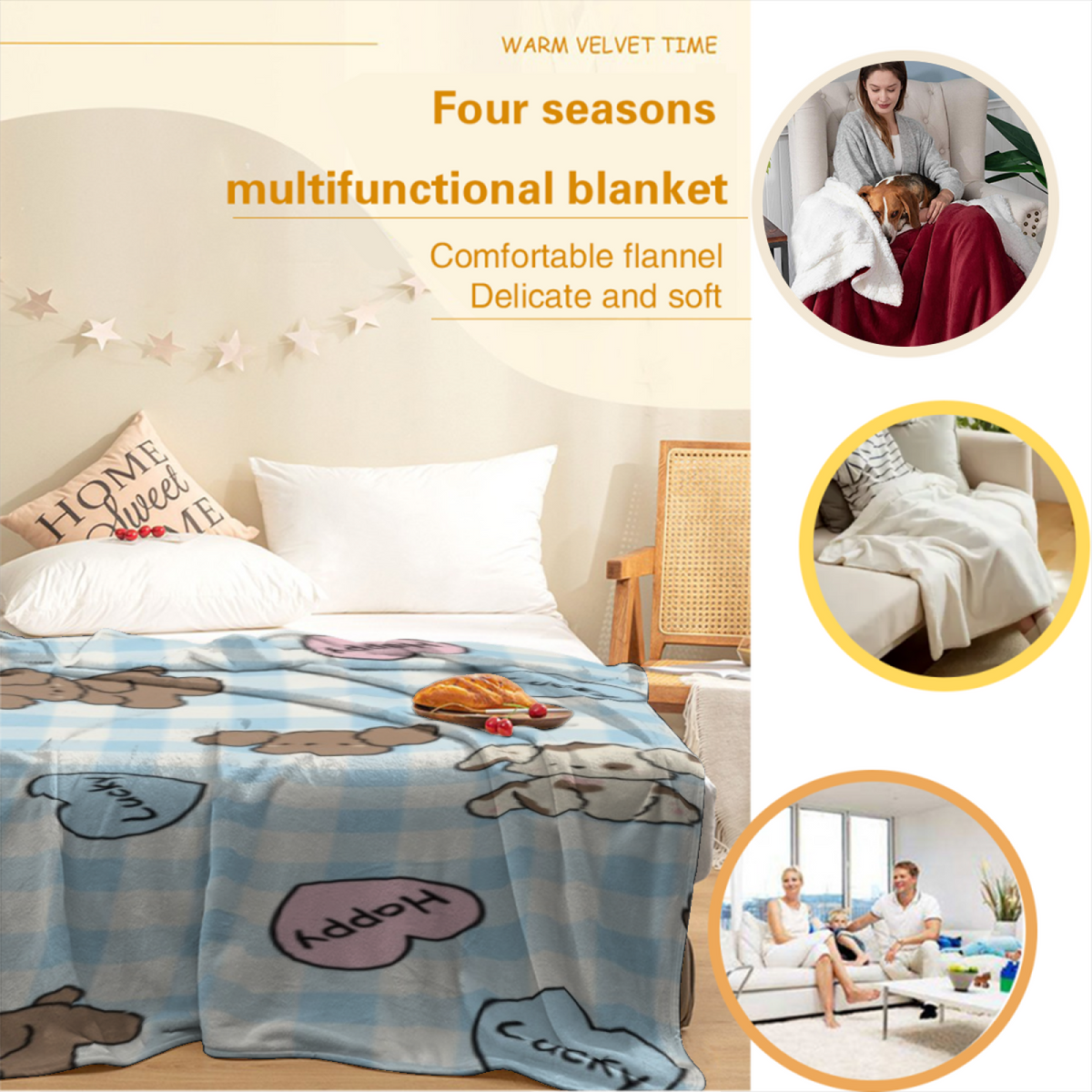 Leopard Snack Sticker Lightweight Flannel Throw