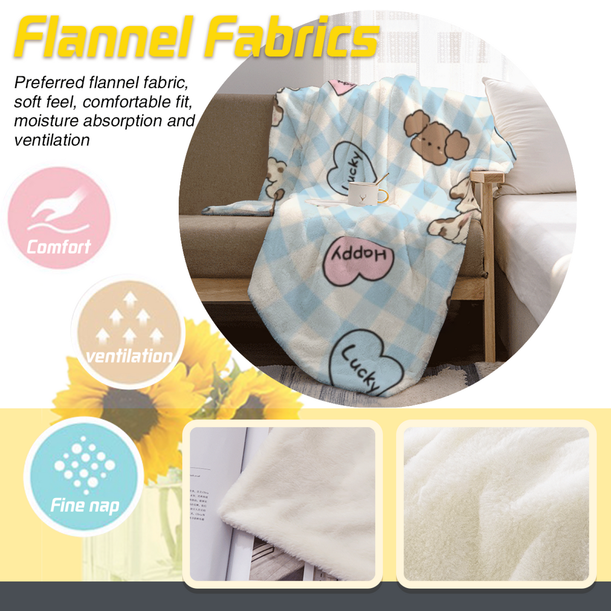 Leopard Snack Sticker Lightweight Flannel Throw
