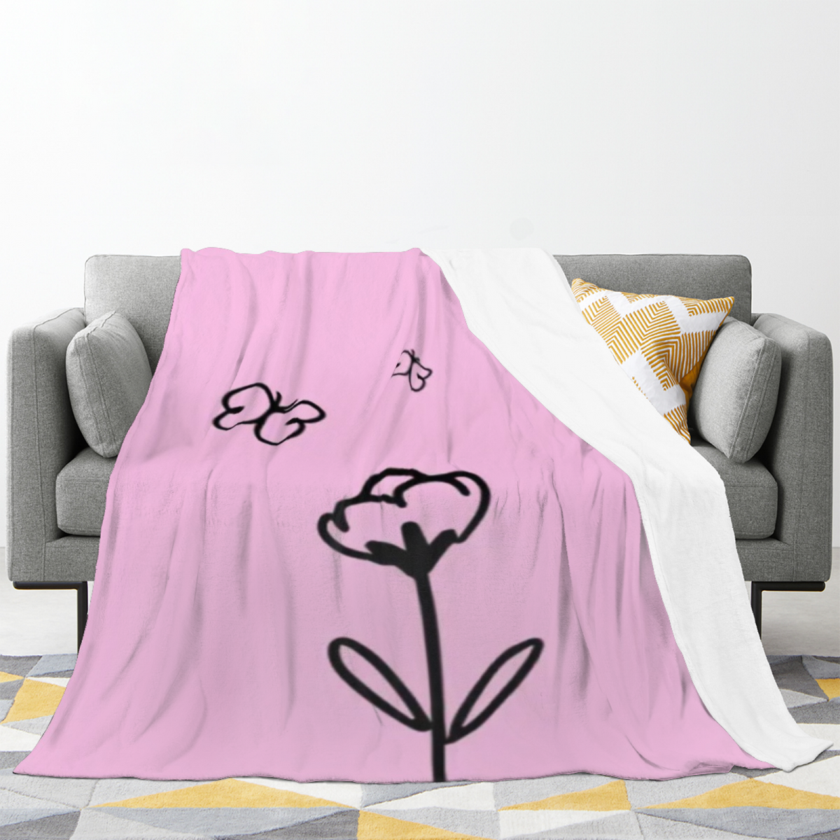 Alpine Prism Soft Flannel Blanket in Dusty Lilac
