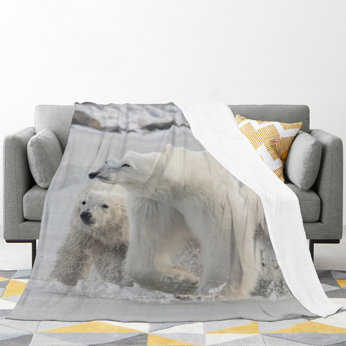 Saffron Tapestry Soft Neutral Cozy Lightweight Flannel Throw