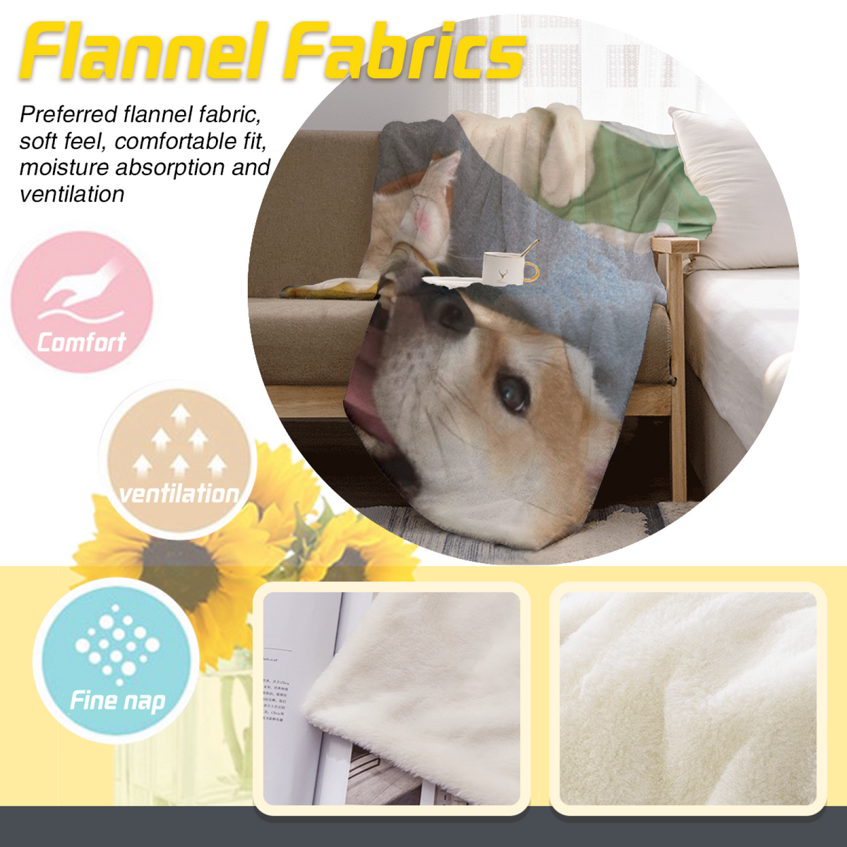 Decorative Flannel Blanket with Twilight Vista Cozy Cottage Artwork