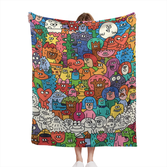 Cosmic Nectar Pastel Multicolor Modern Art Flannel Throw Blanket
