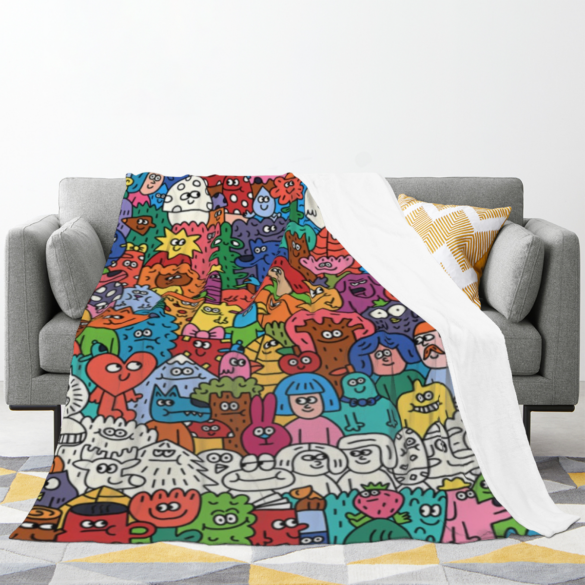 Cosmic Nectar Pastel Multicolor Modern Art Flannel Throw Blanket