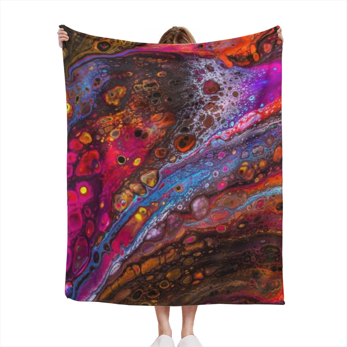 Modern Dusty Lilac Cedar Echo Flannel Throw Blanket