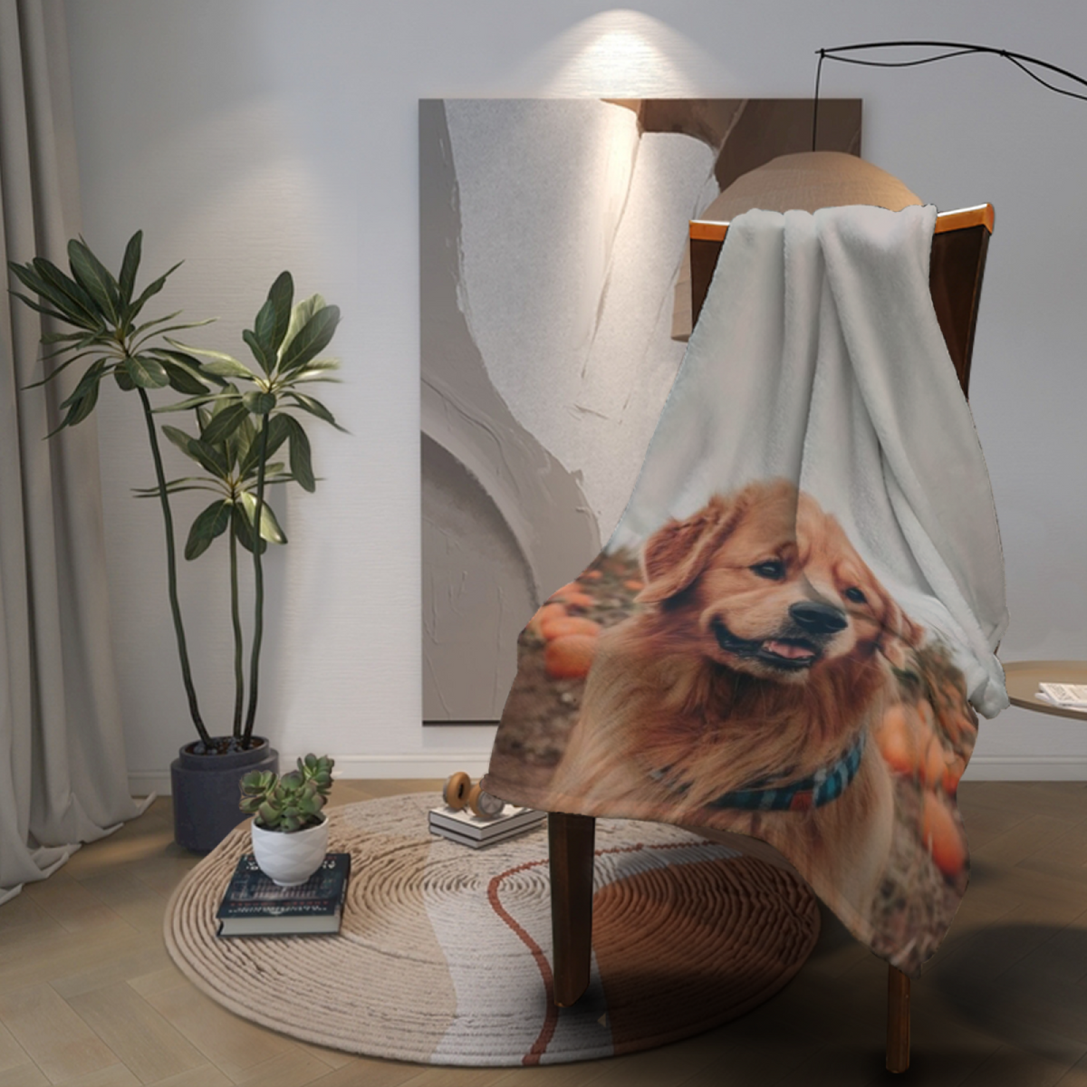 Bohemian Earthy Multicolor Blush Tapestry Plush Flannel Throw