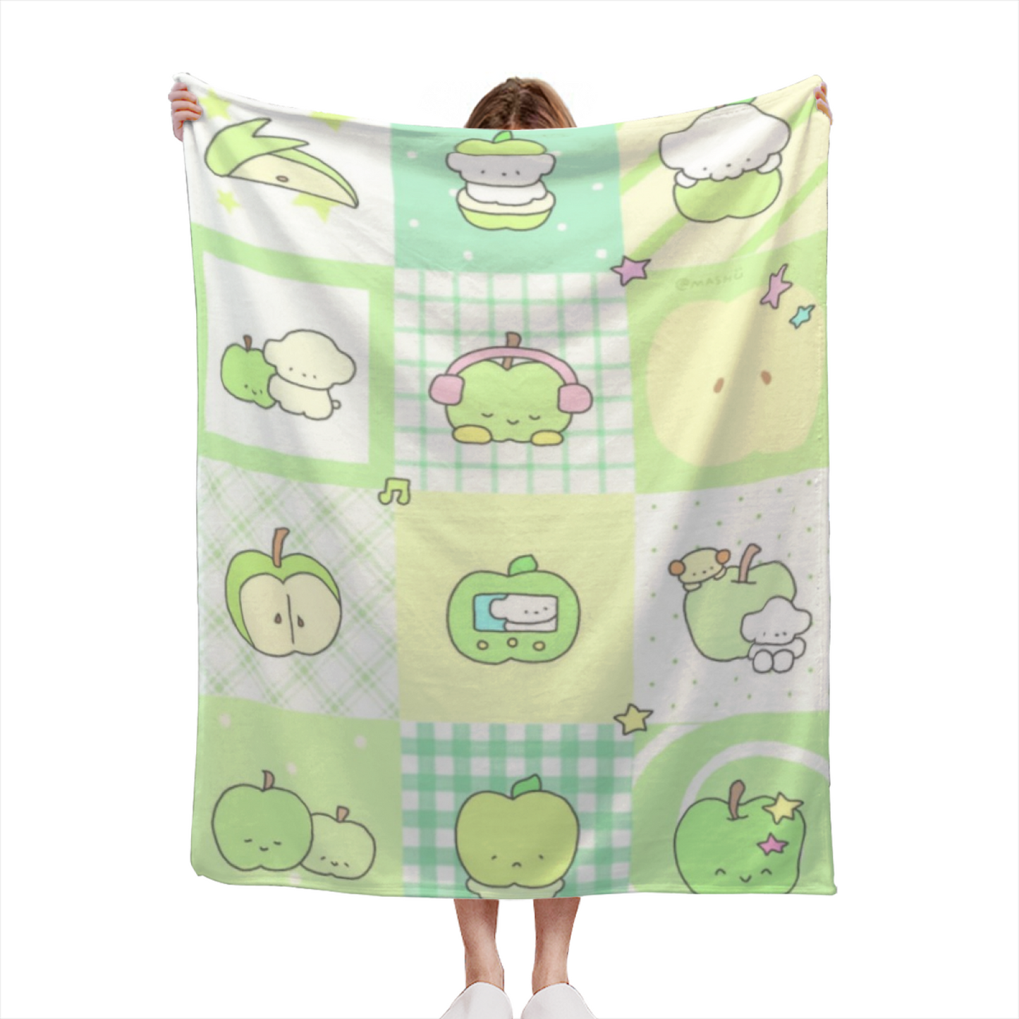 Golden Floral Flannel Throw Blanket ¨C Soft Botanical Garden Illustration