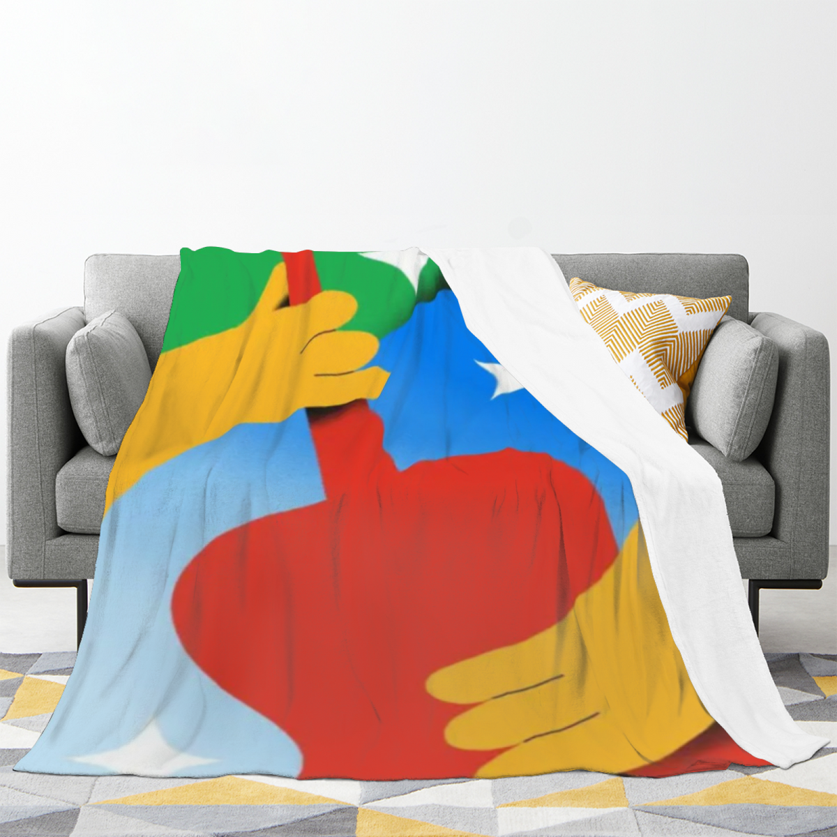 Eclectic Design Cosmic Valley Warm Coral Flannel Sofa Throw