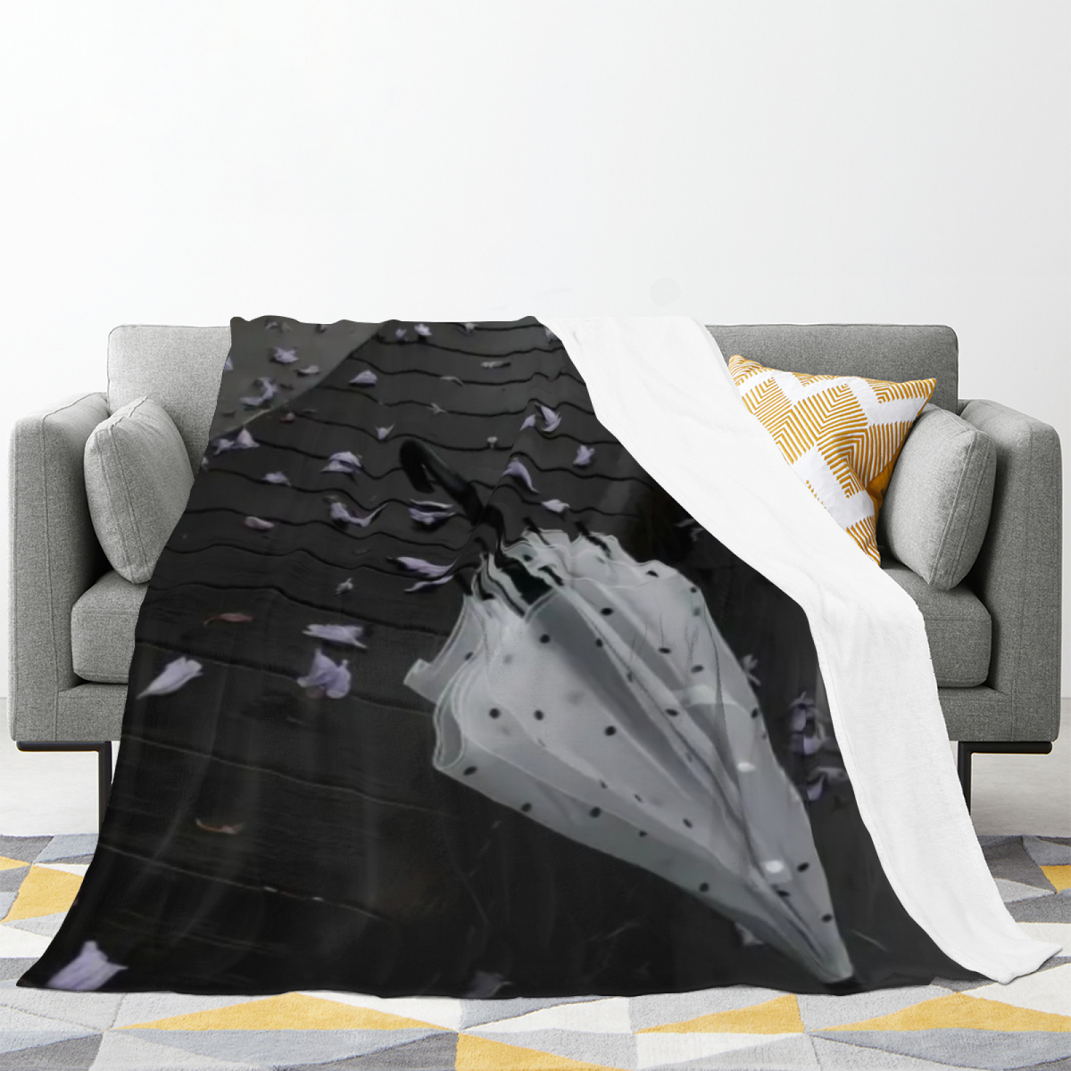 Radiant Breeze Muted Sage Art Flannel Throw Blanket