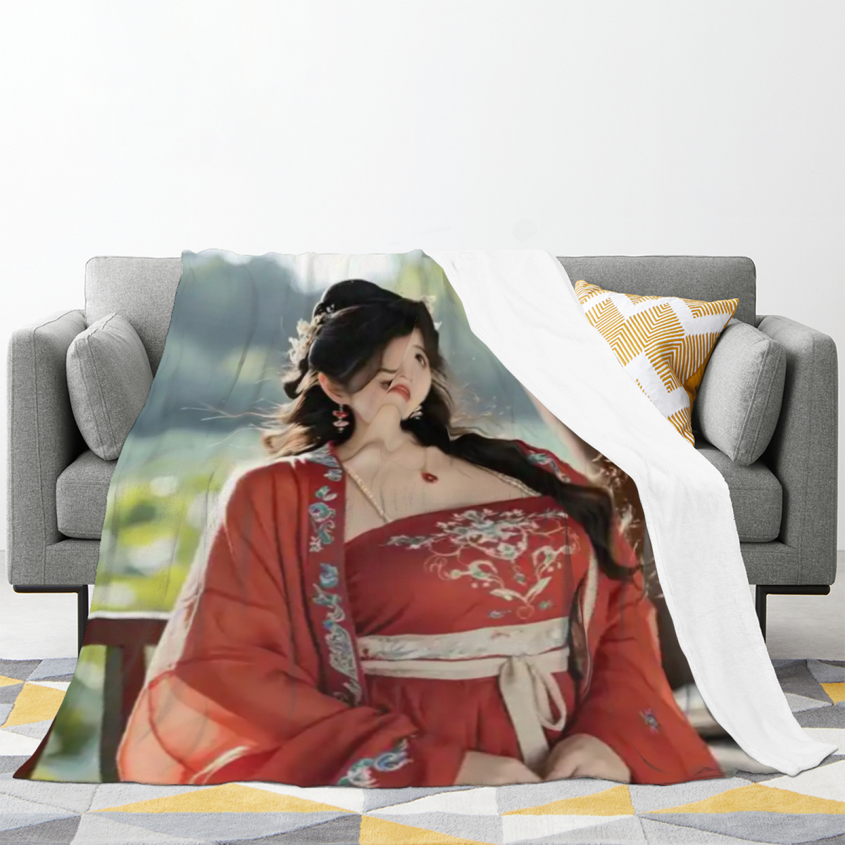 Serene & Picnic Playful Graphic All-Season Flannel Blanket
