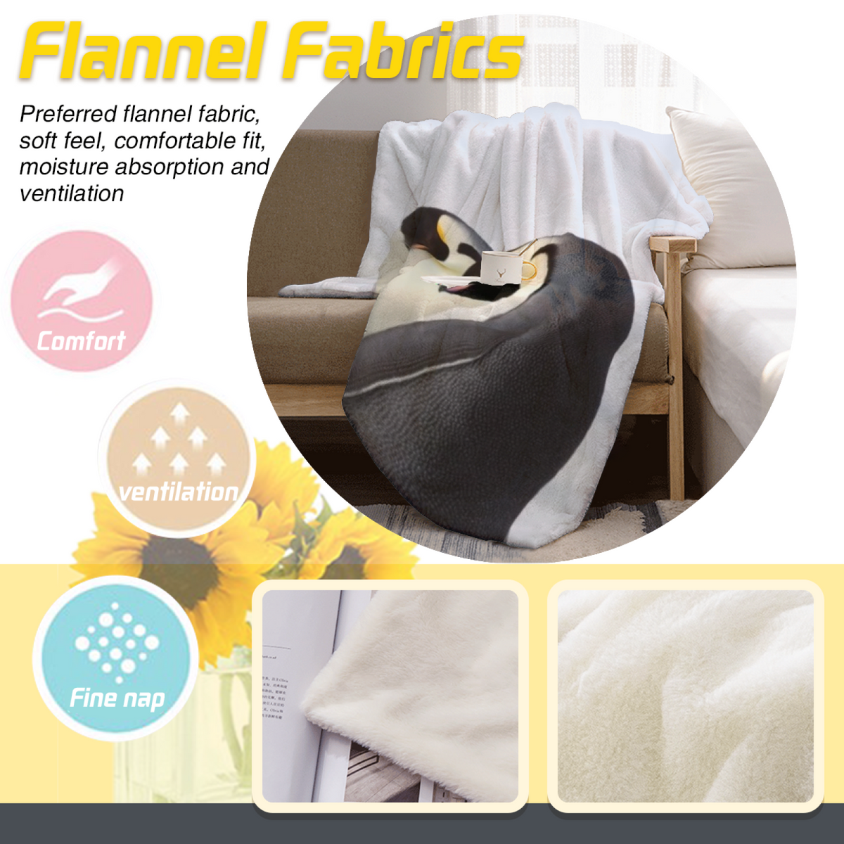Fern Tapestry Ivory Art Soft Flannel Blanket