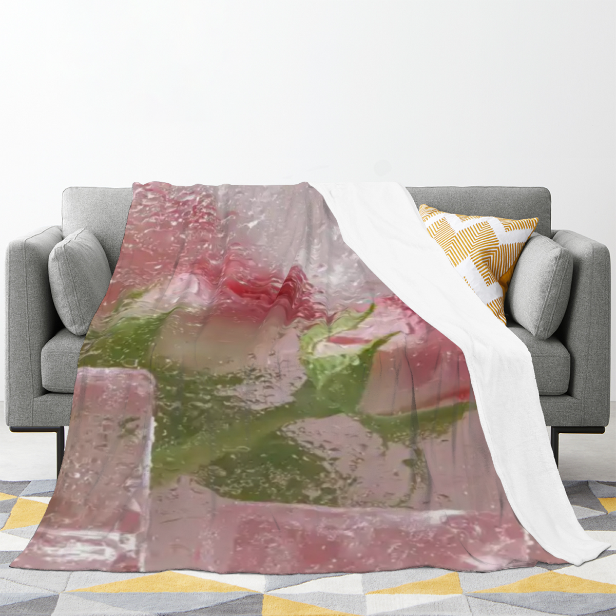 Seaside Grove Home Accent Soft Flannel Blanket ¨C Warm Coral