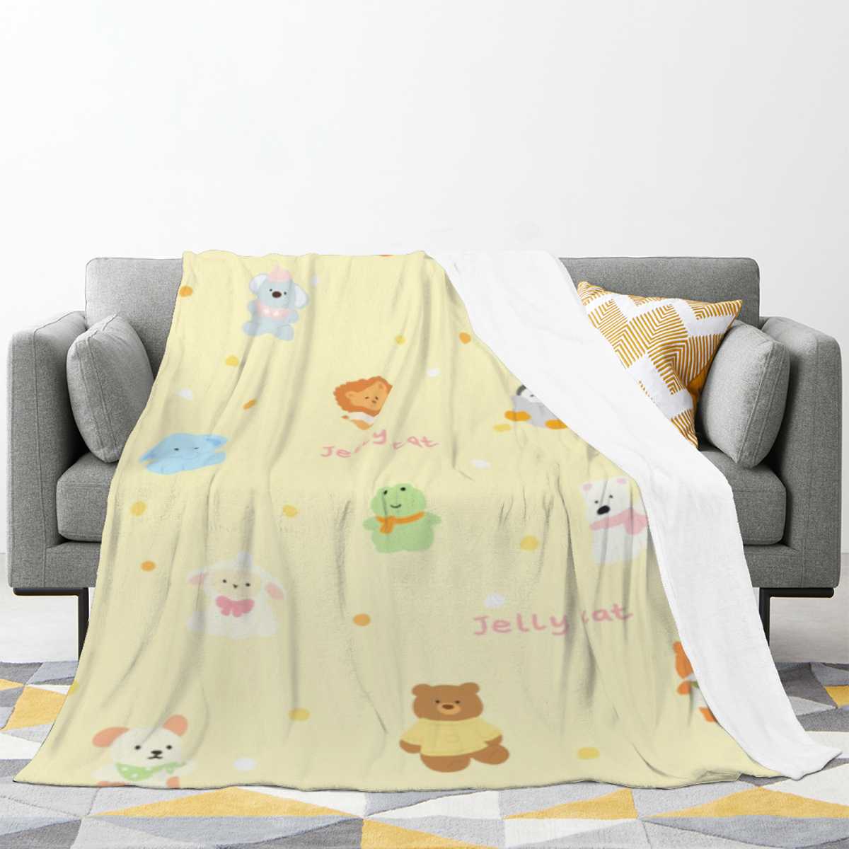 Pastel Multicolor Whimsical Decor Plush Flannel Throw ¨C Cinnamon Fern Edition
