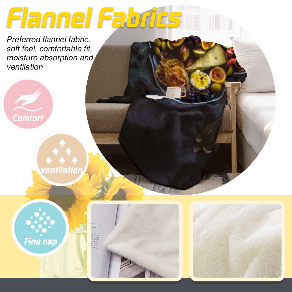 Seaside & Arbor Playful Graphic All-Season Flannel Blanket