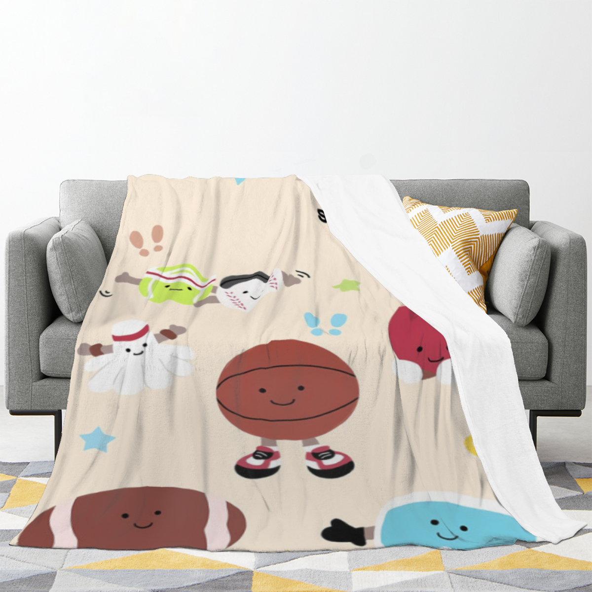Misty Picnic Home Accent Soft Flannel Blanket ¨C Pastel Multicolor