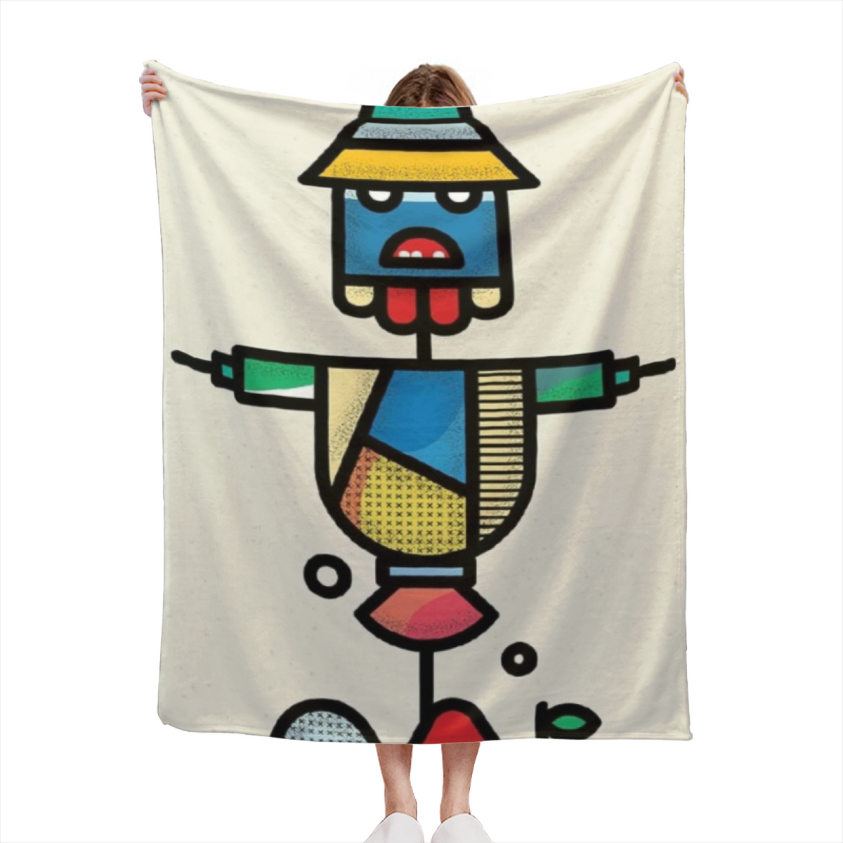 Eclectic Design Sunwashed Arbor Soft Neutral Flannel Sofa Throw