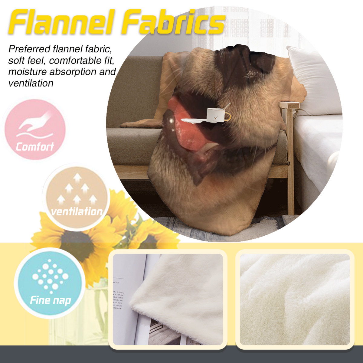 Earthy Multicolor Azure Story Cozy Flannel Bed Blanket