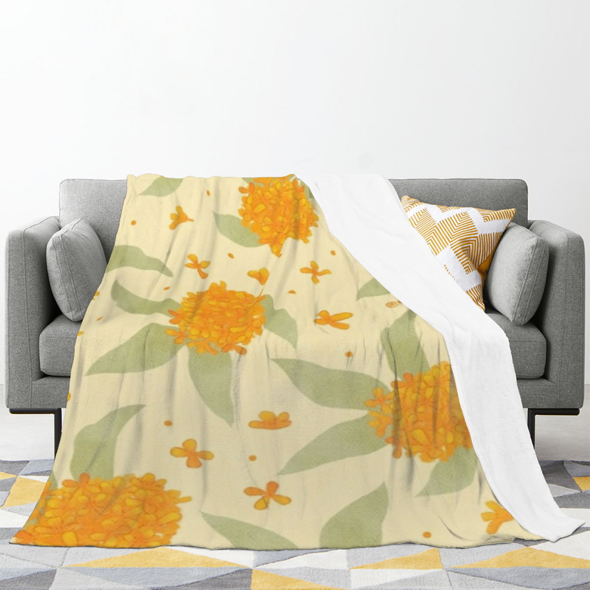 Juniper Mosaic Pastel Multicolor Art Plush Flannel Throw