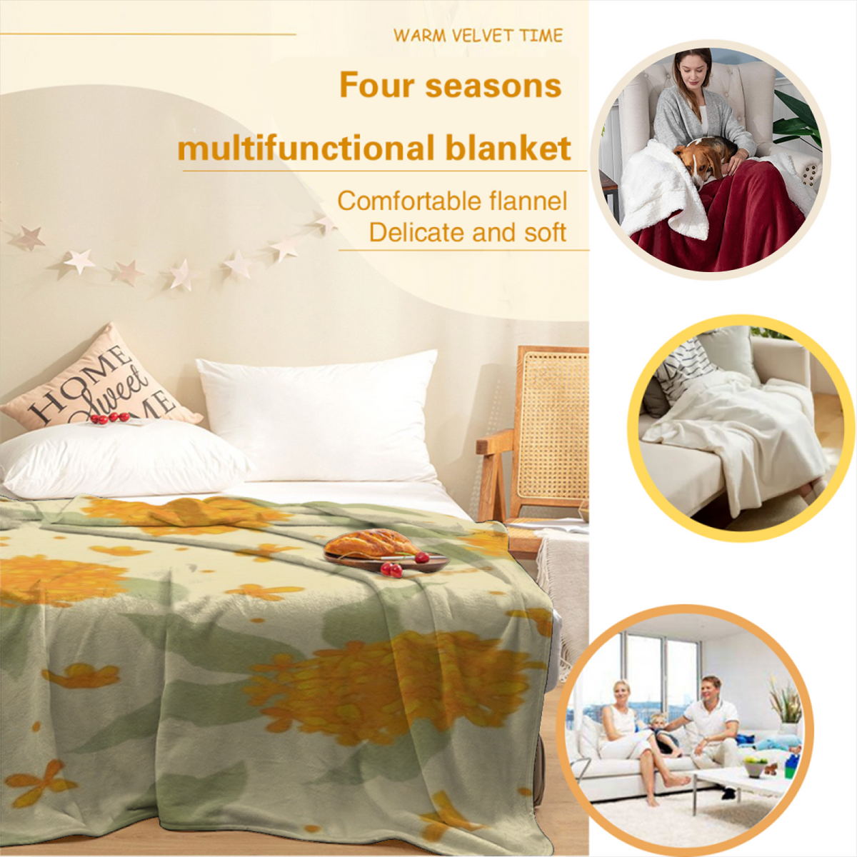 Juniper Mosaic Pastel Multicolor Art Plush Flannel Throw