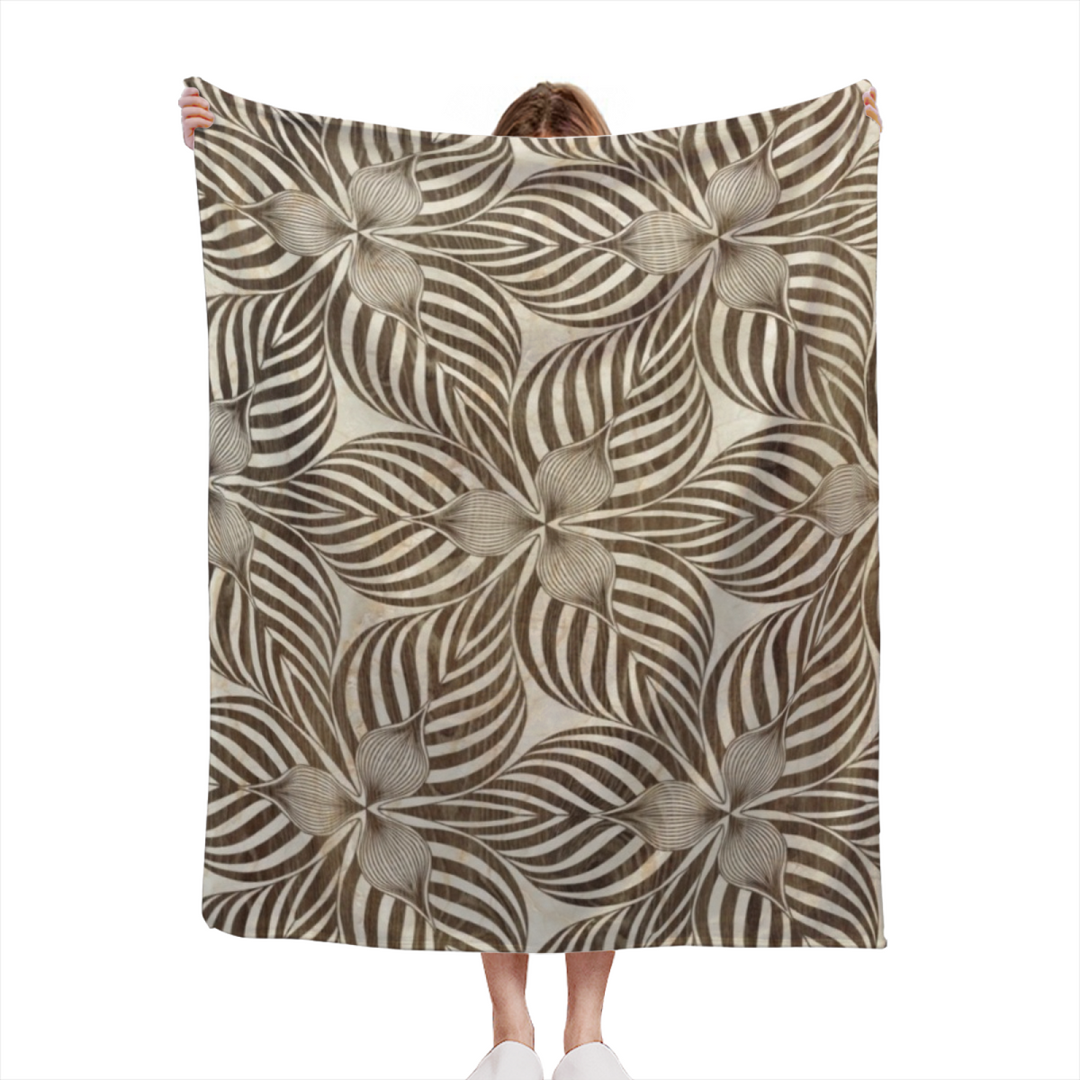 Flannel Throw Blanket with Evergreen Ripple Cozy Cottage Artwork