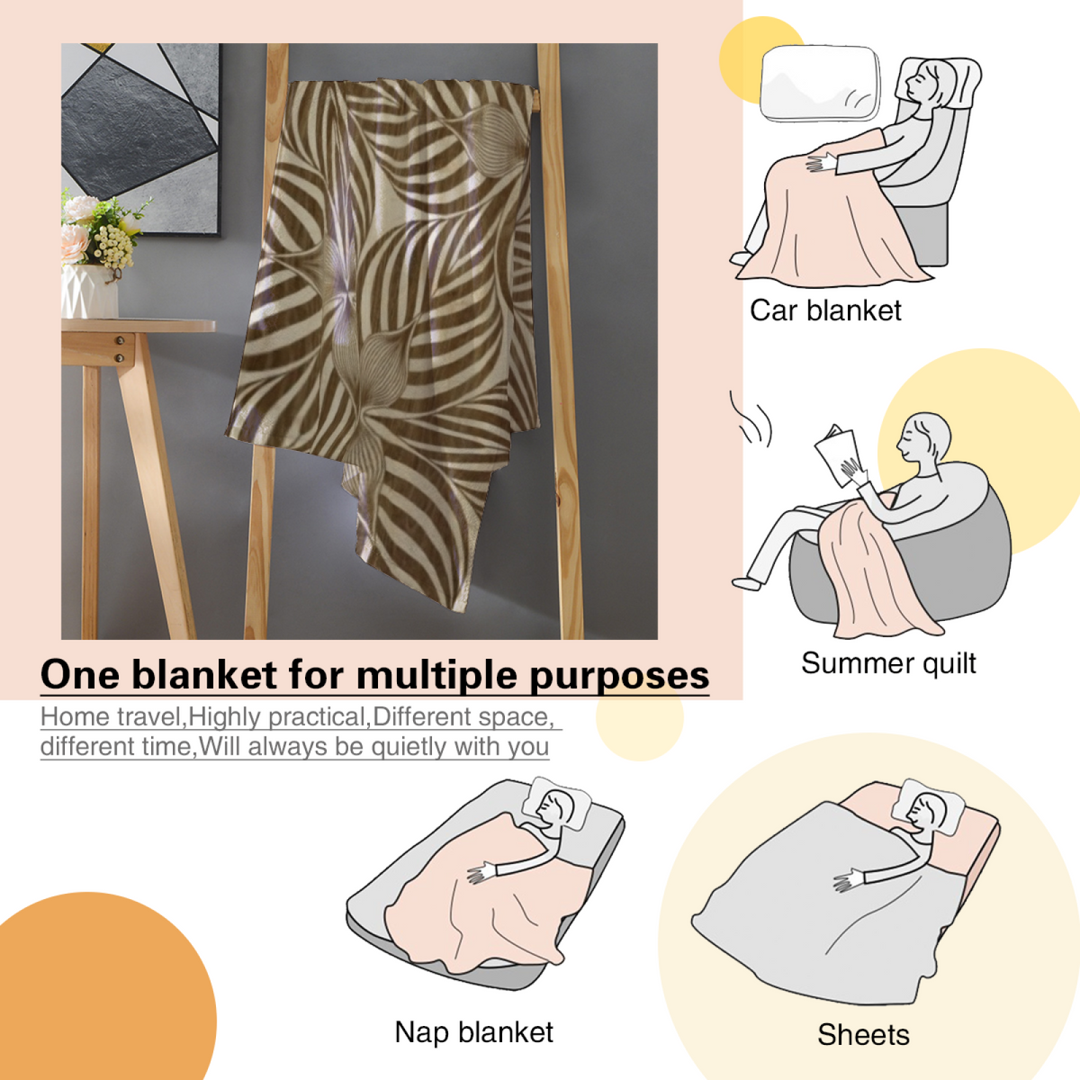 Flannel Throw Blanket with Evergreen Ripple Cozy Cottage Artwork