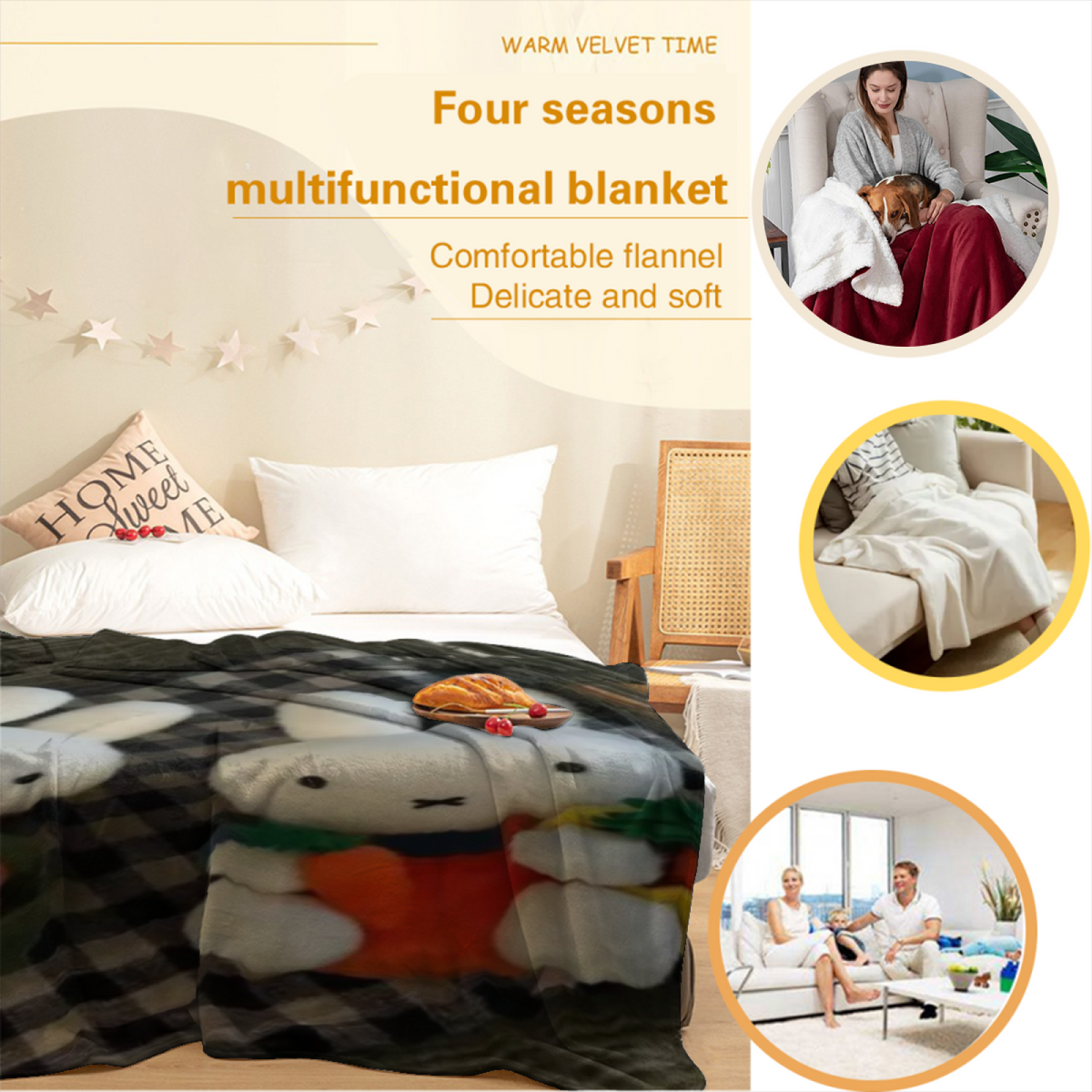 Wildwood Galaxy Inspired Cozy Flannel Bed Blanket ¨C Earthy Neutral Palette