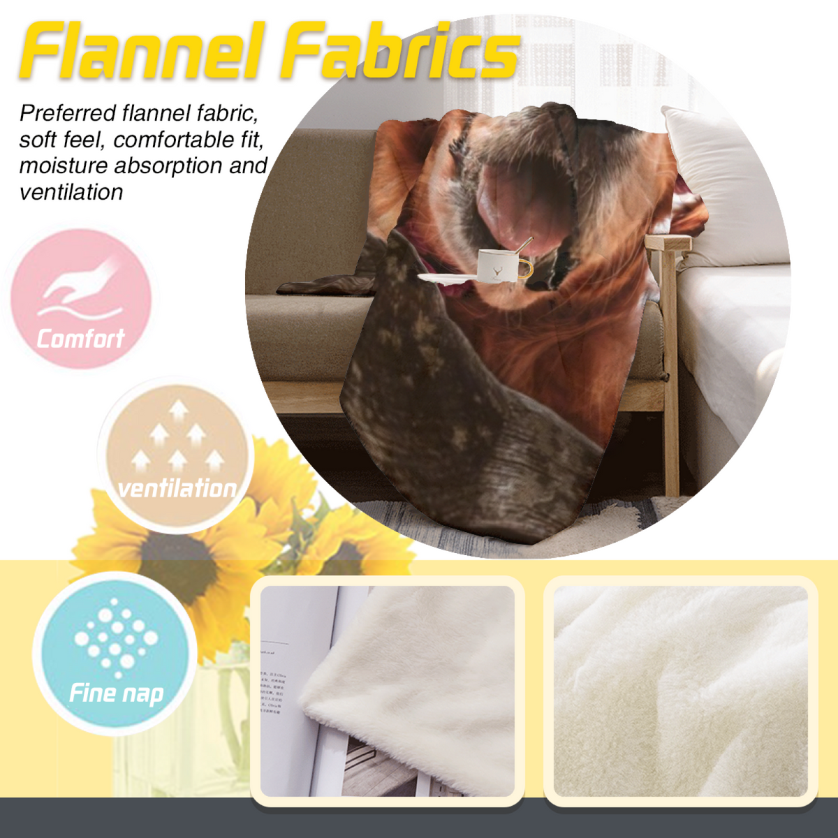 Playful Earthy Multicolor Rosewood Story All-Season Flannel Blanket