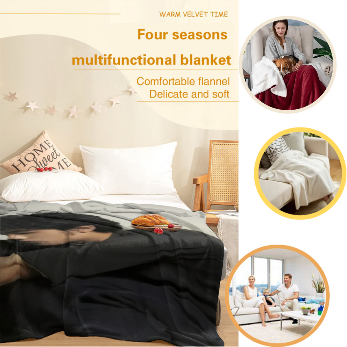 Radiant & Thicket Playful Graphic All-Season Flannel Blanket
