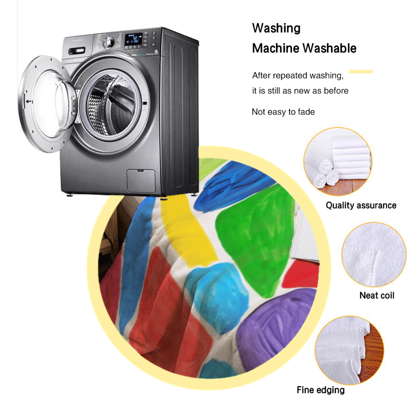 Colorful Abstract Flannel Throw Blanket ¨C Hand-Painted Multicolor Shapes