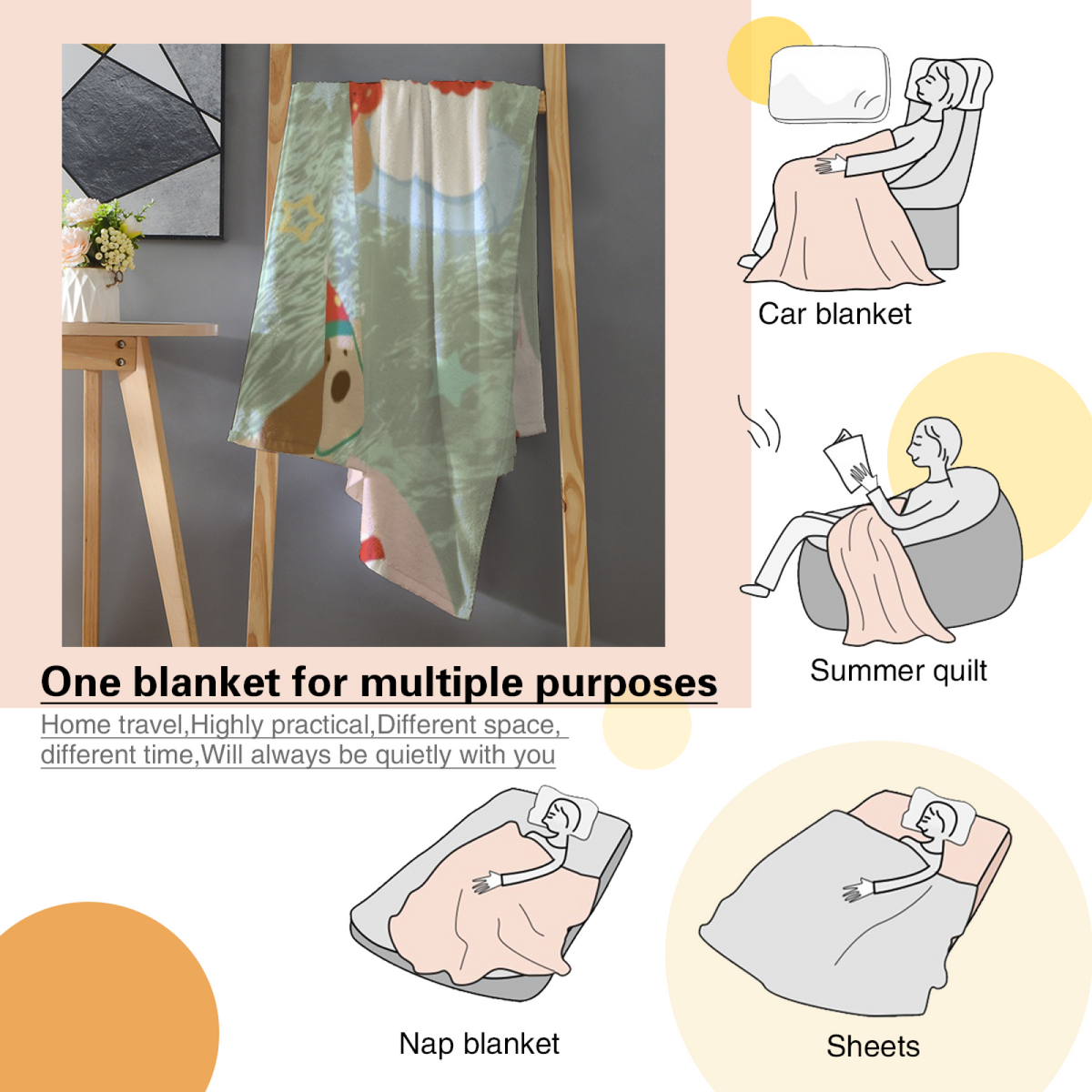 Radiant Mosaic Soft Neutral Art Flannel Throw Blanket