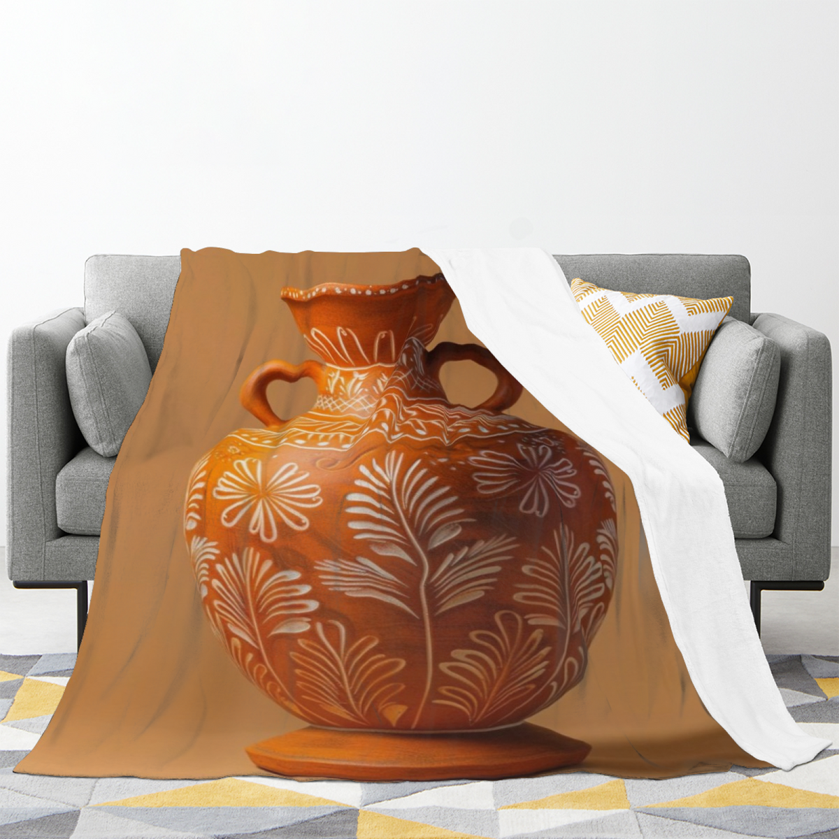 Moonbeam Sonnet Muted Sage Art Flannel Throw Blanket