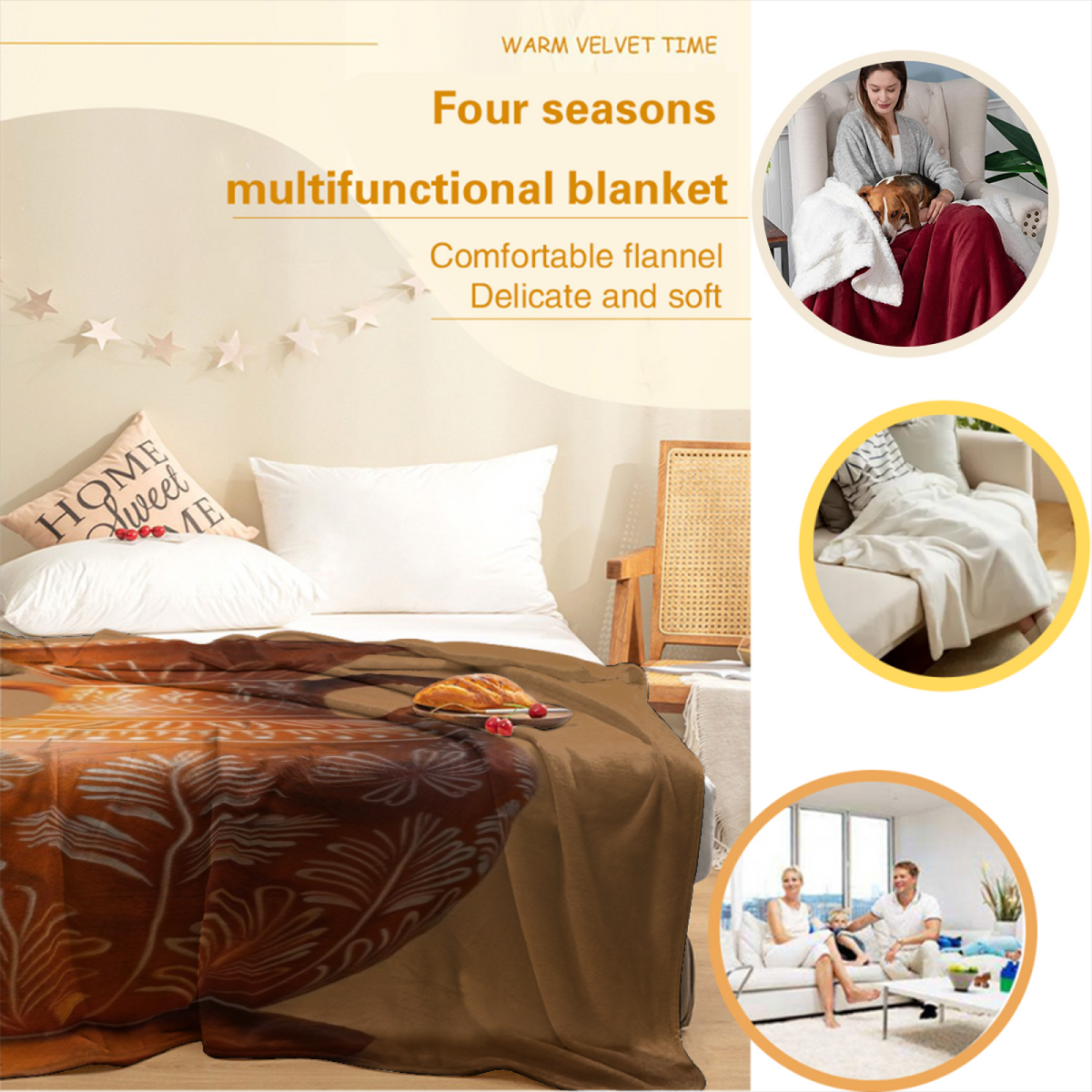 Moonbeam Sonnet Muted Sage Art Flannel Throw Blanket